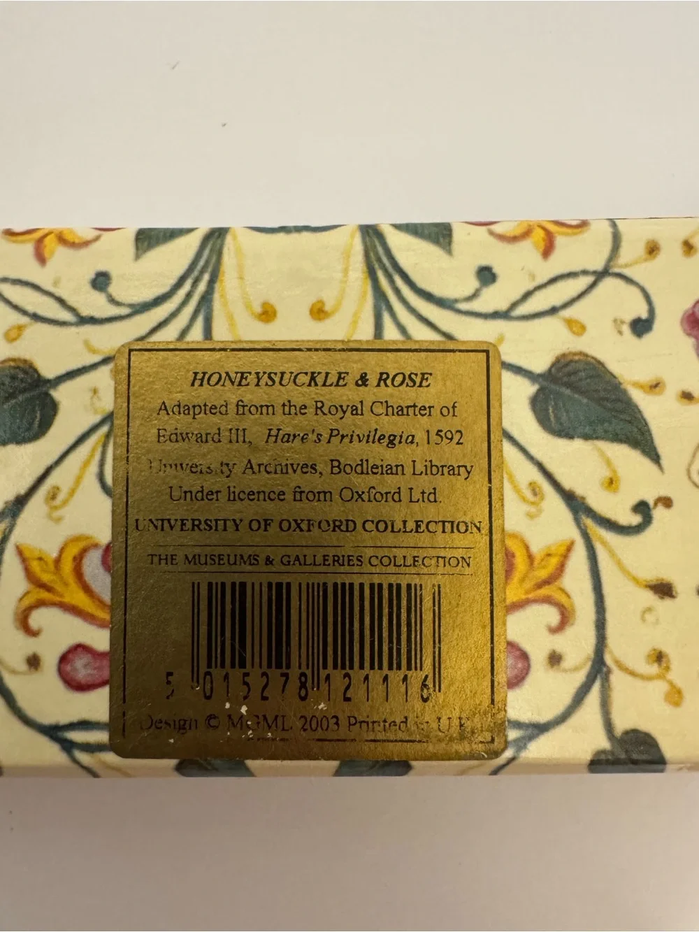 University of Oxford Museum Gallery Floral Pencil Set with eraser matching box